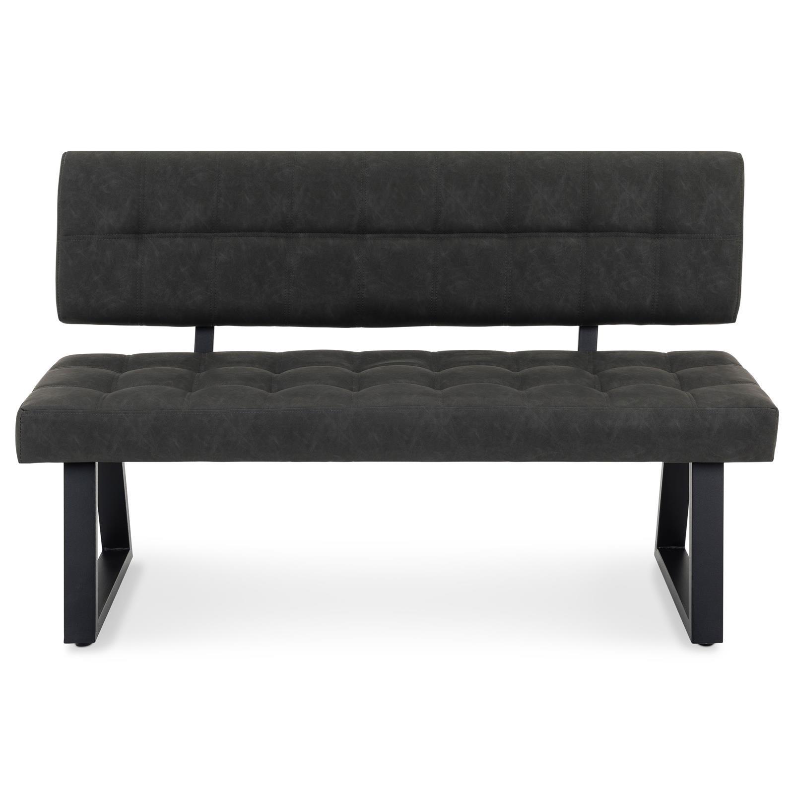 ESSZIMMERBANK KORSI schwarz - Schwarz, Textil/Metall (140/87/56cm) - IDIMEX