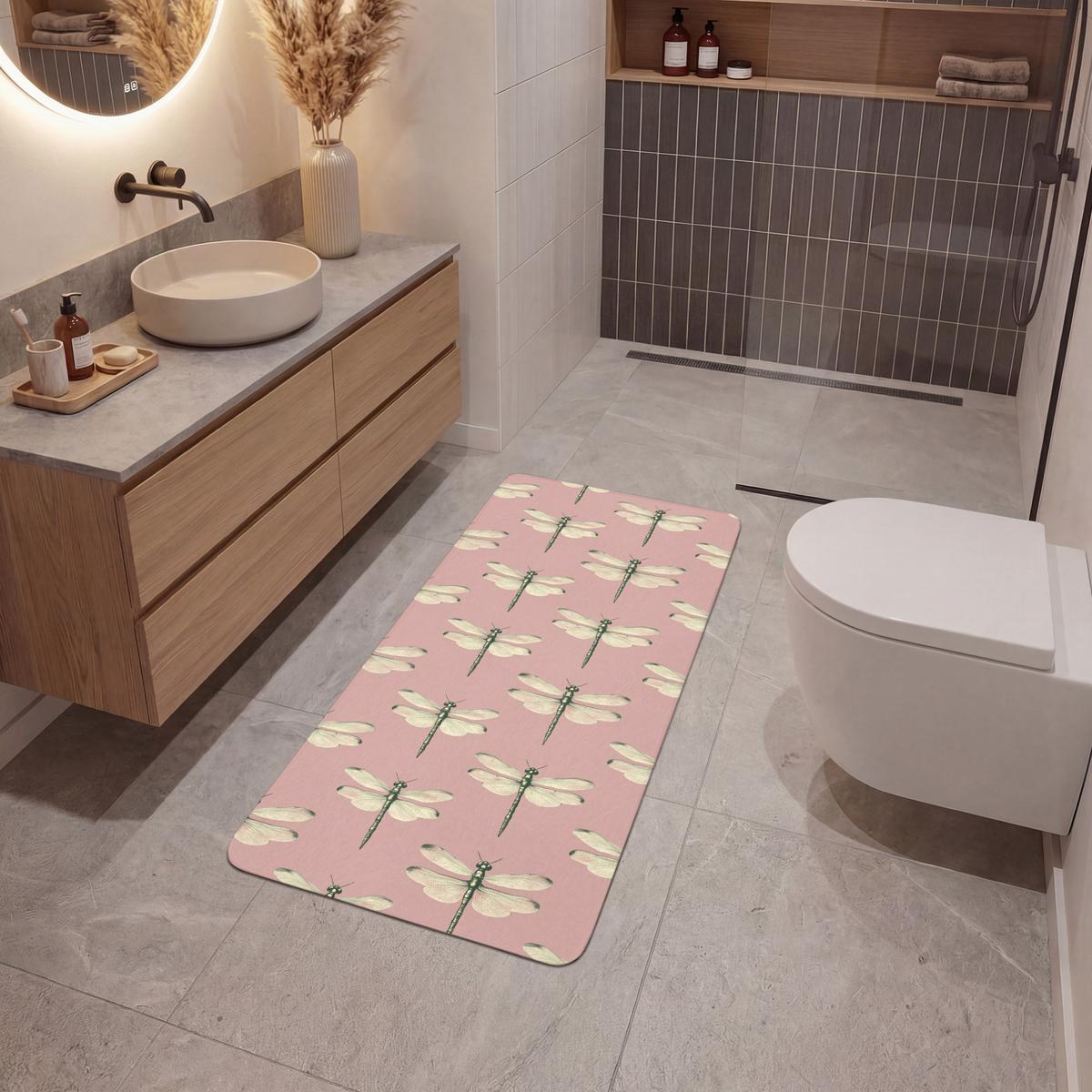 BADEMATTE Lillibells - Muster - Rosa Badteppich 60x120 cm - Rosa, Textil (60/120cm) - OnlyWow