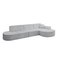 ECKSOFA Ottomane Rechts TARO-L2 - 328x171x79,5 cm Grau - Grau, Holzwerkstoff/Textil (328/171cm) - ALTDECOR