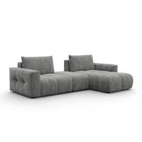 ECKSOFA VERONA 4-Sitzer RECHTS, Grau - Schwarz/Grau, Holz/Textil (282/173cm) - Courtois Laville