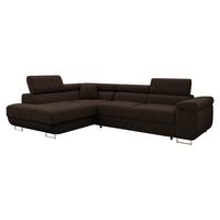 ECKSOFA Torezio Cord, Seite: Links - Nussbaumfarben, Holz/Textil (274/203cm) - MIRJAN24