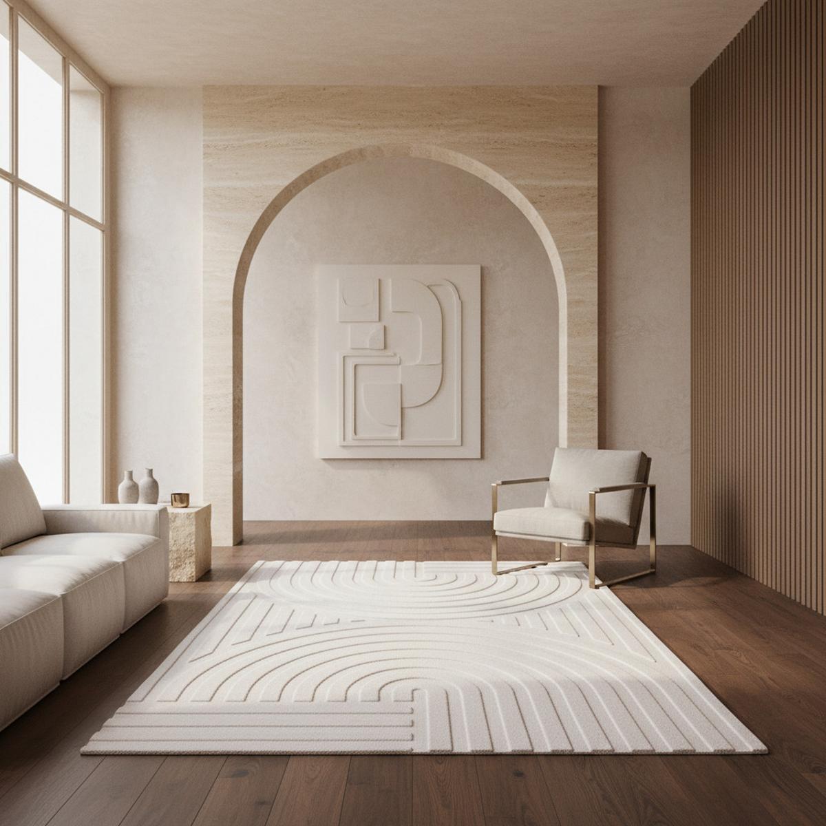 TEPPICH Kurzflor Waschbar LAVAREDO in Creme, im Boho-Stil, 160 x 230 cm - Beige, Textil (230/160cm) - KADIMA DESIGN