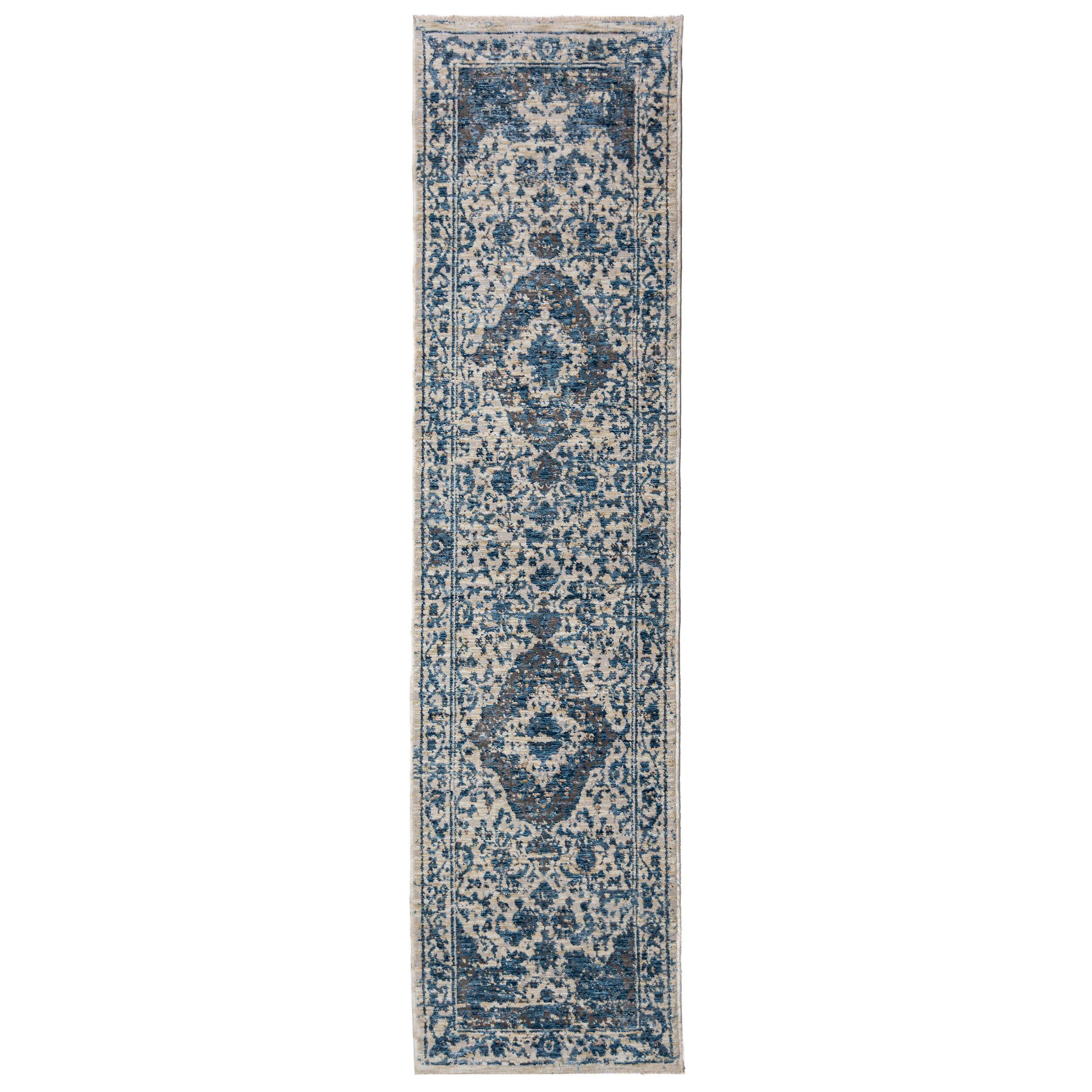 TEPPICH ADUR, orientalisch mit Medaillon, Blau, 60 x 230 cm - Blau, Textil (60/230cm) - KADIMA DESIGN