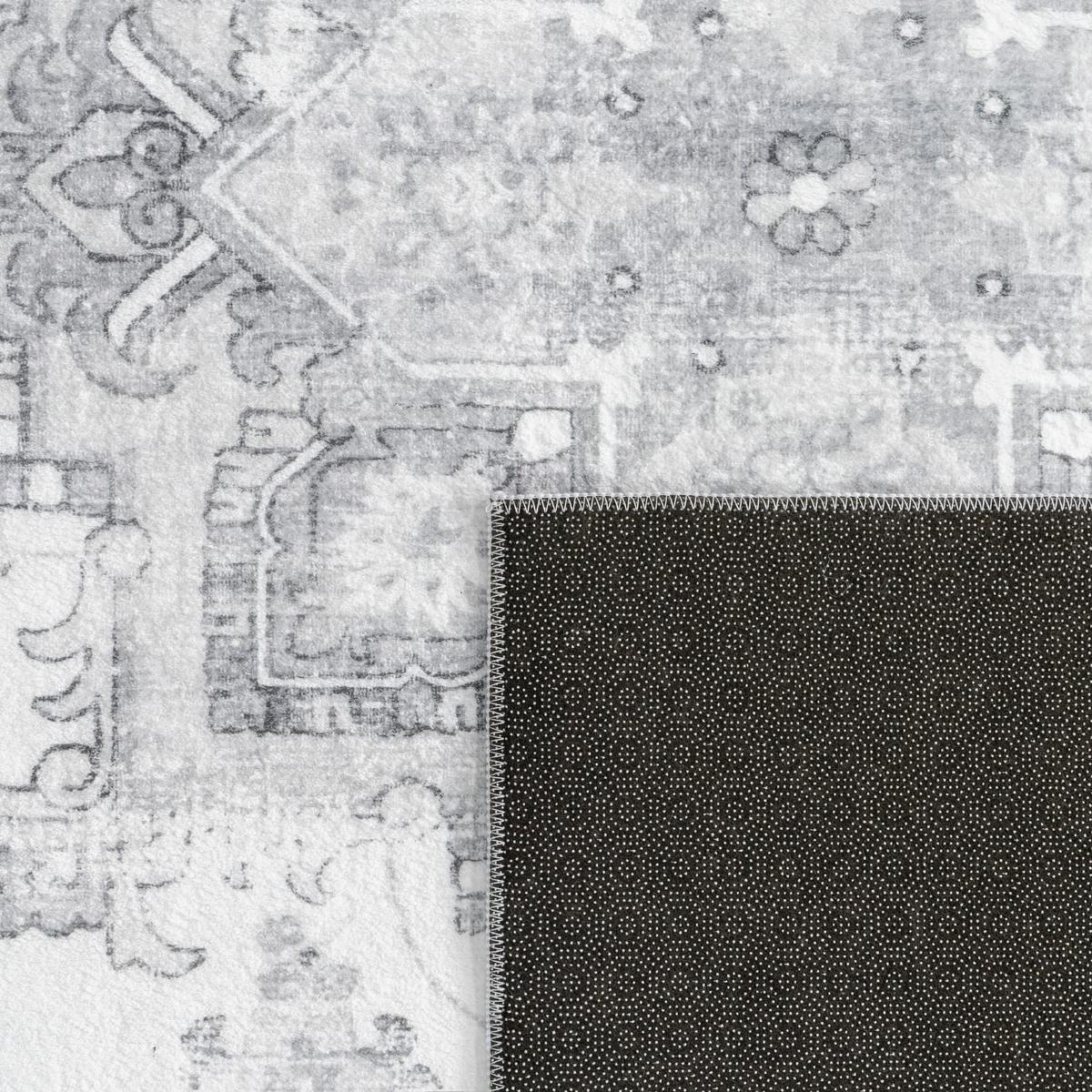 KURZFLORTEPPICH Waschbar, orientalisch im Vintage-Stil, Grau, 80 x 150 cm - Grau, Textil (150/80cm) - KADIMA DESIGN