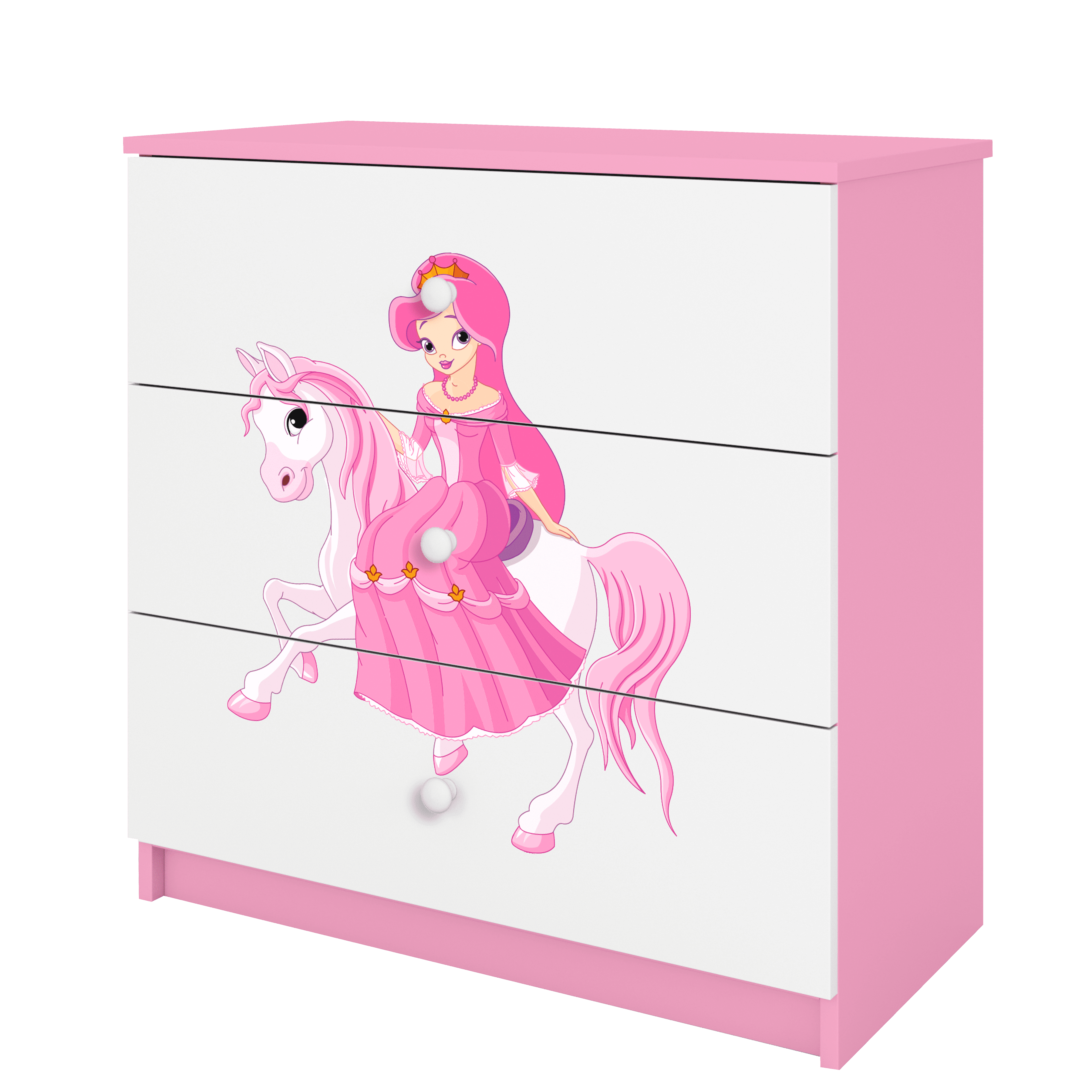 KOMMODE Babydreams Prinzessin zu Pferd 81/81/41 - Rosa, Holzwerkstoff (81/81/41cm) - RAUMHIRSCH FURNITURE
