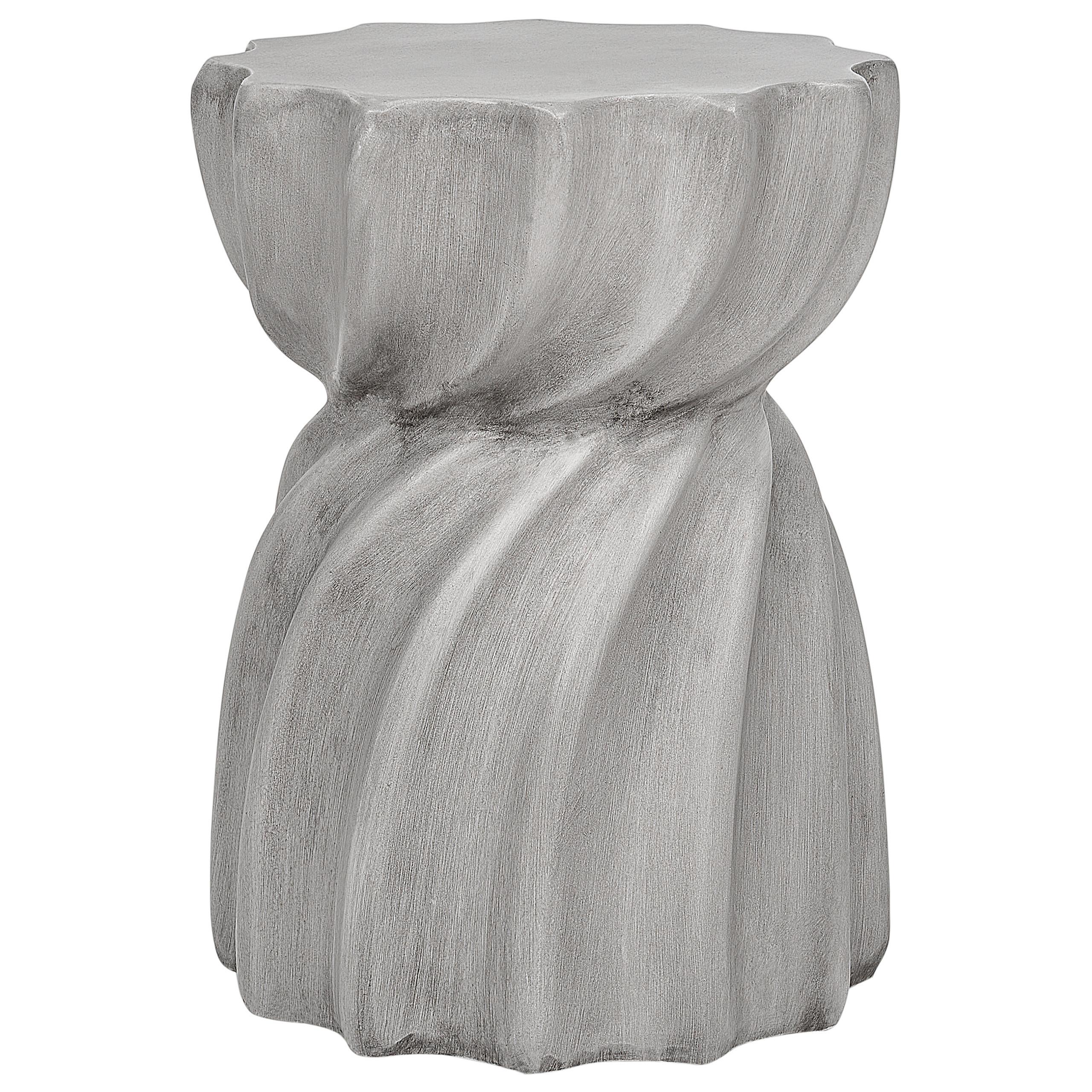 GARTENBEISTTELLTISCH Beton grau rund 35 cm Algua - Grau, Stein (35/35/48cm) - Beliani