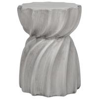 GARTENBEISTTELLTISCH Beton grau rund 35 cm Algua - Grau, Stein (35/35/48cm) - Beliani