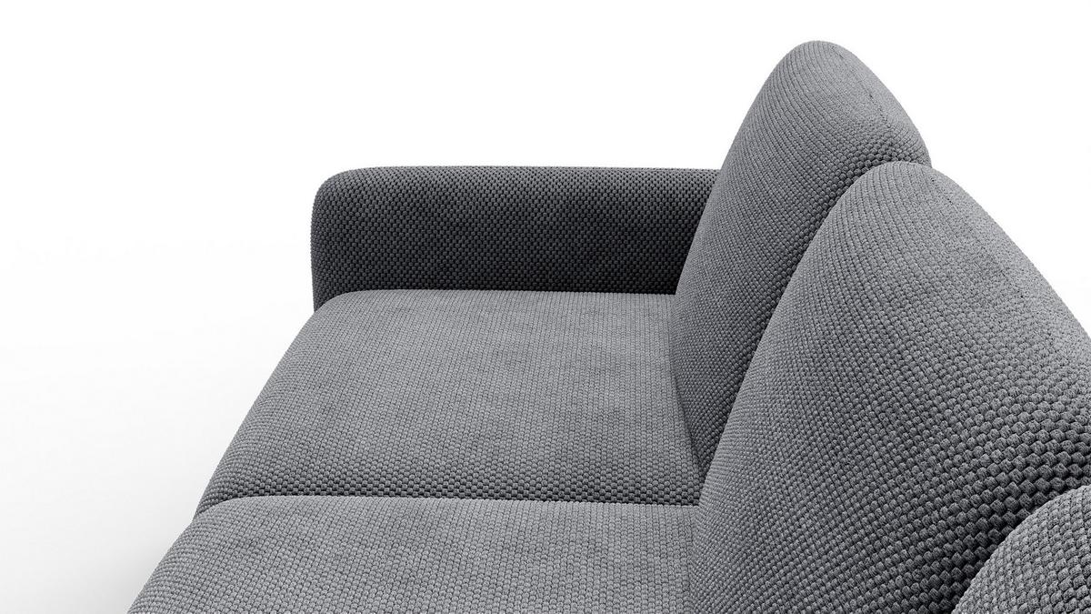 ECKSOFA FEBE 4-Sitzer rechts, grau - Schwarz/Grau, Holz/Textil (264/157cm) - Wozimo