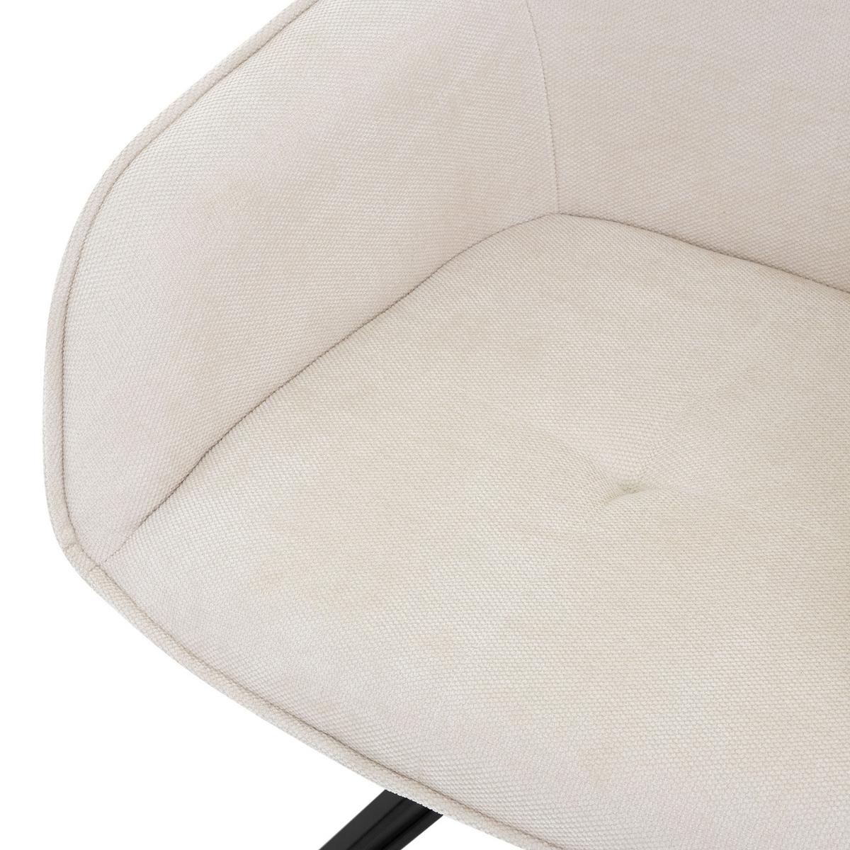 ESSZIMMERSTUHL 4er Set drehbar Creme Webstoff - Beige/Schwarz, Textil/Metall (61/84.5/57cm) - ML-DESIGN