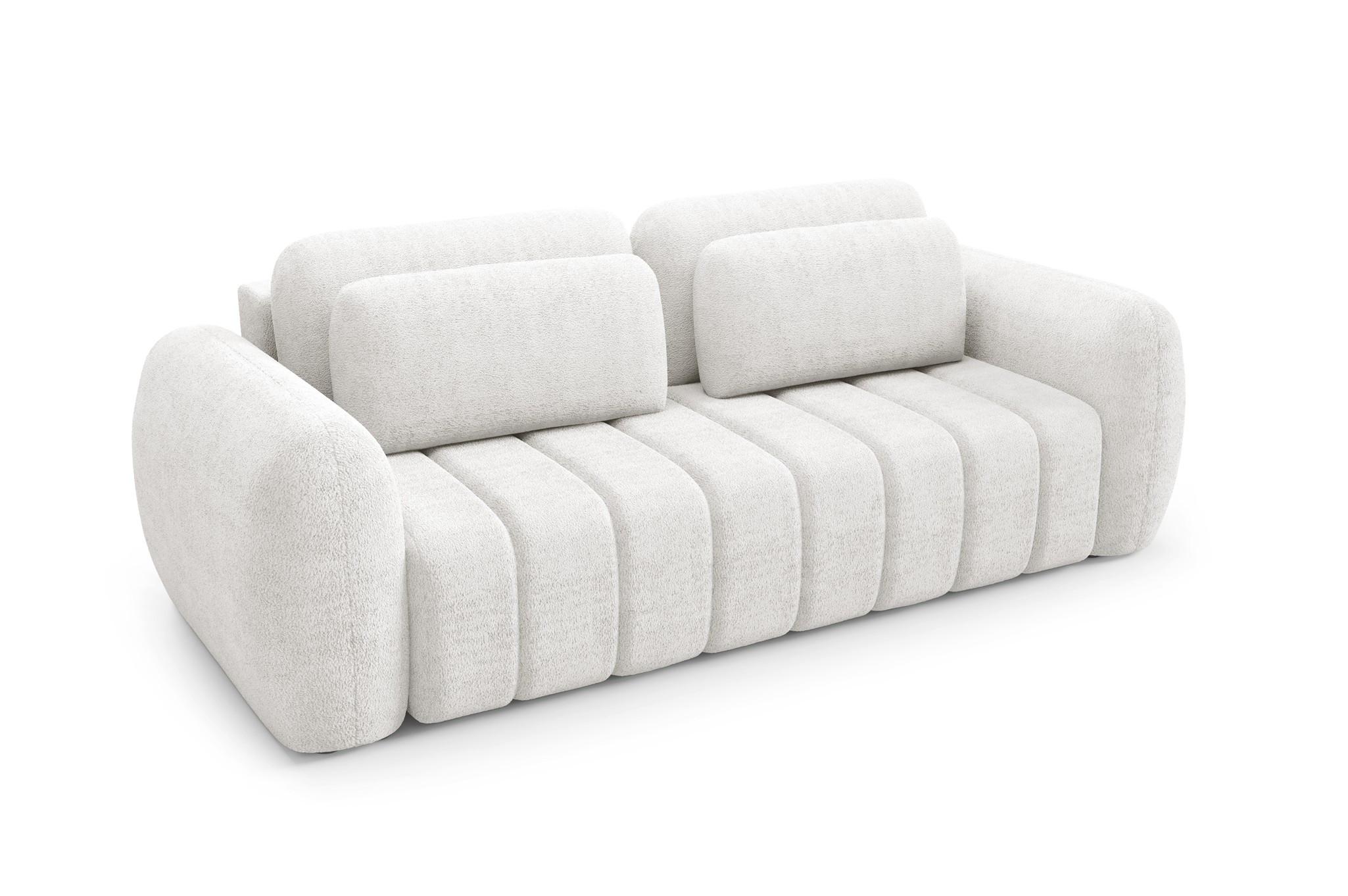 SCHLAFSOFA Caria - Weiß, Holzwerkstoff/Textil (266/95/110cm) - Fun Möbel