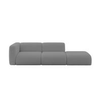 SOFA Ottomane Links MIRA-S3 296x89x70 Grau Bouclé - Platinfarben/Schwarz, Holzwerkstoff/Kunststoff (296/70/89cm) - ALTDECOR