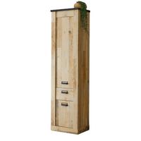 SCHUHSCHRANK Mehrzweckschrank Used Wood Vintage 50 x 200 cm mit Soft-Close - Anthrazit/Schwarz, Holzwerkstoff/Metall (51/201/38cm) - Furn.Design