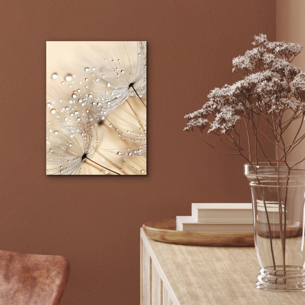 METALLBILD Löwenzahn - Abstrakt - Natur - Beige 30x40 cm - Braun, Metall (30/40cm) - MuchoWow