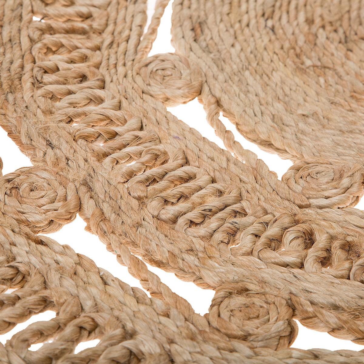 TEPPICH geflochten Kerer 140/140 cm - Beige, Naturmaterialien (140/140cm) - Beliani