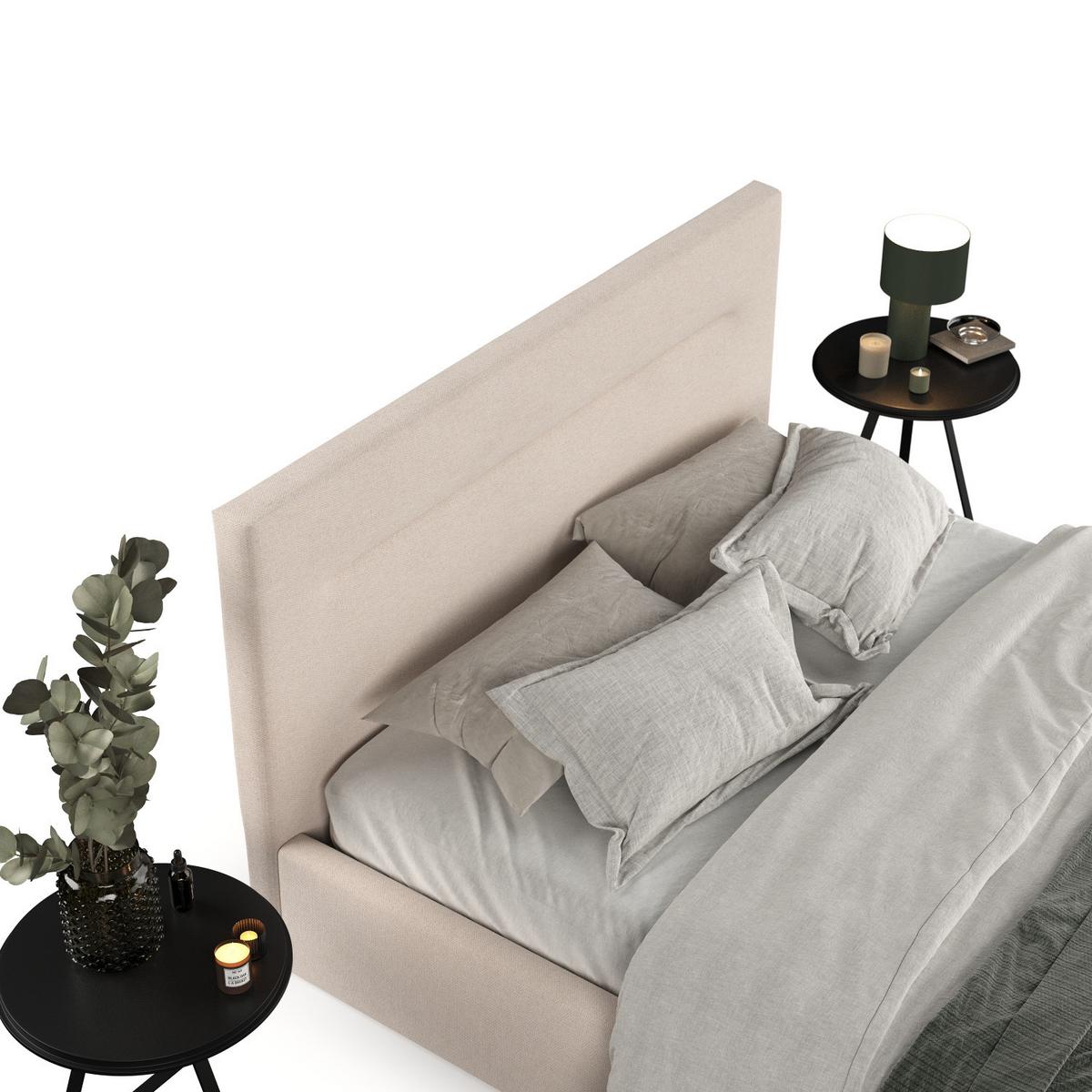 POLSTERBETT Liline 140/200 cm Beige im Asti Stoff - Beige/Schwarz, Holz/Holzwerkstoff (140/200cm) - AltaBeds