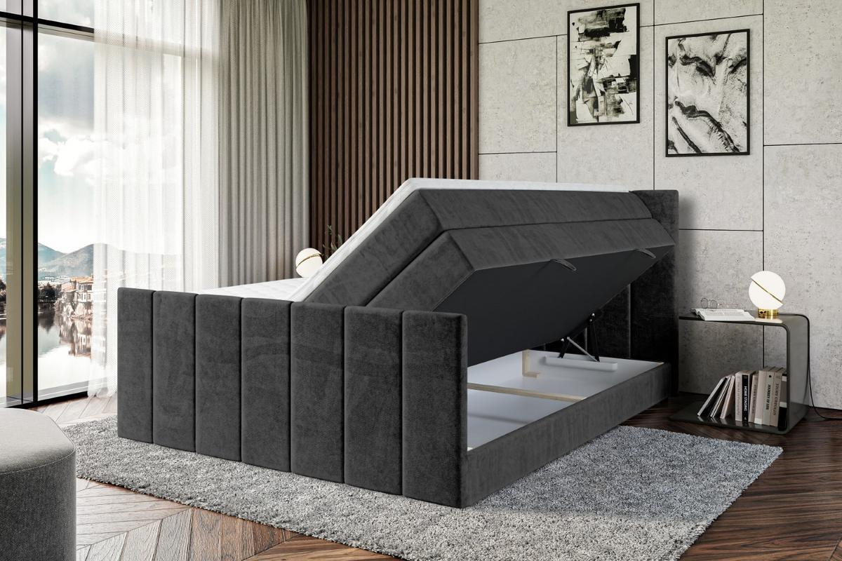 BOXSPRINGBETT MOETI-Z KING - 140x200 - H3/H4 - Schwarz - Schwarz, Holzwerkstoff (140/200cm) - ALTDECOR