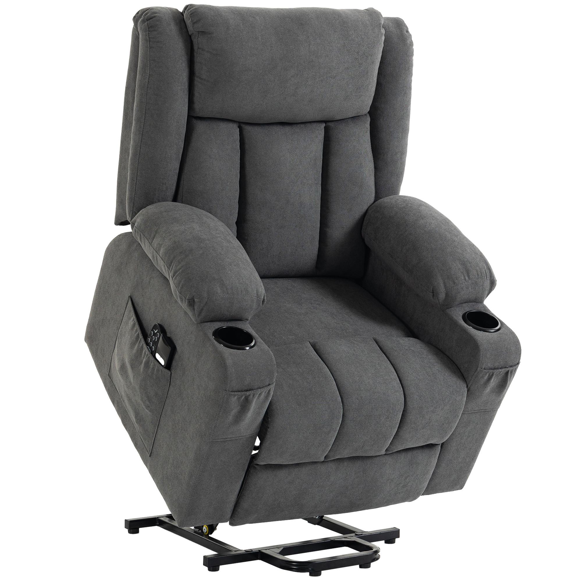 RELAXSESSEL Frottee Dunkelgrau - Dunkelgrau/Schwarz, Holzwerkstoff/Textil (90/110/94cm) - HOMCOM