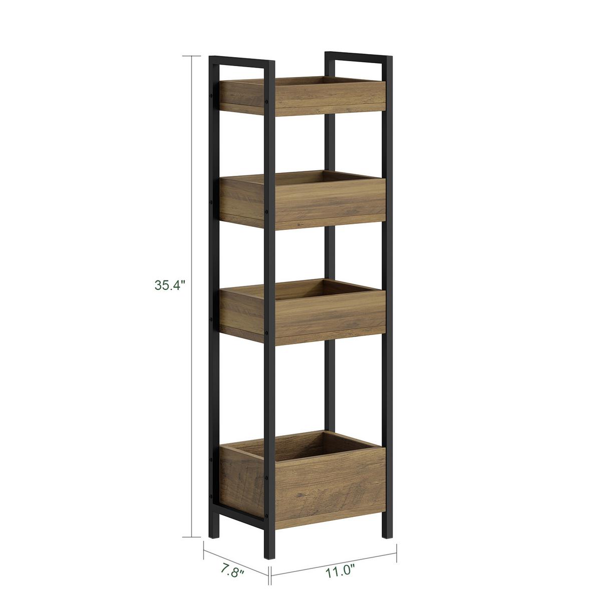 ETAGENREGAL mit vier Fächern FRG226-H-F - Ahornfarben, Fell (90/20/28cm) - SoBuy
