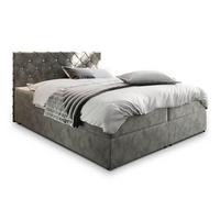 BOXBETT RIVA 180x200 cm mit Matratze und Topper, H2+H3 - Grau - Grau, Holz (180/200cm) - MASSENO
