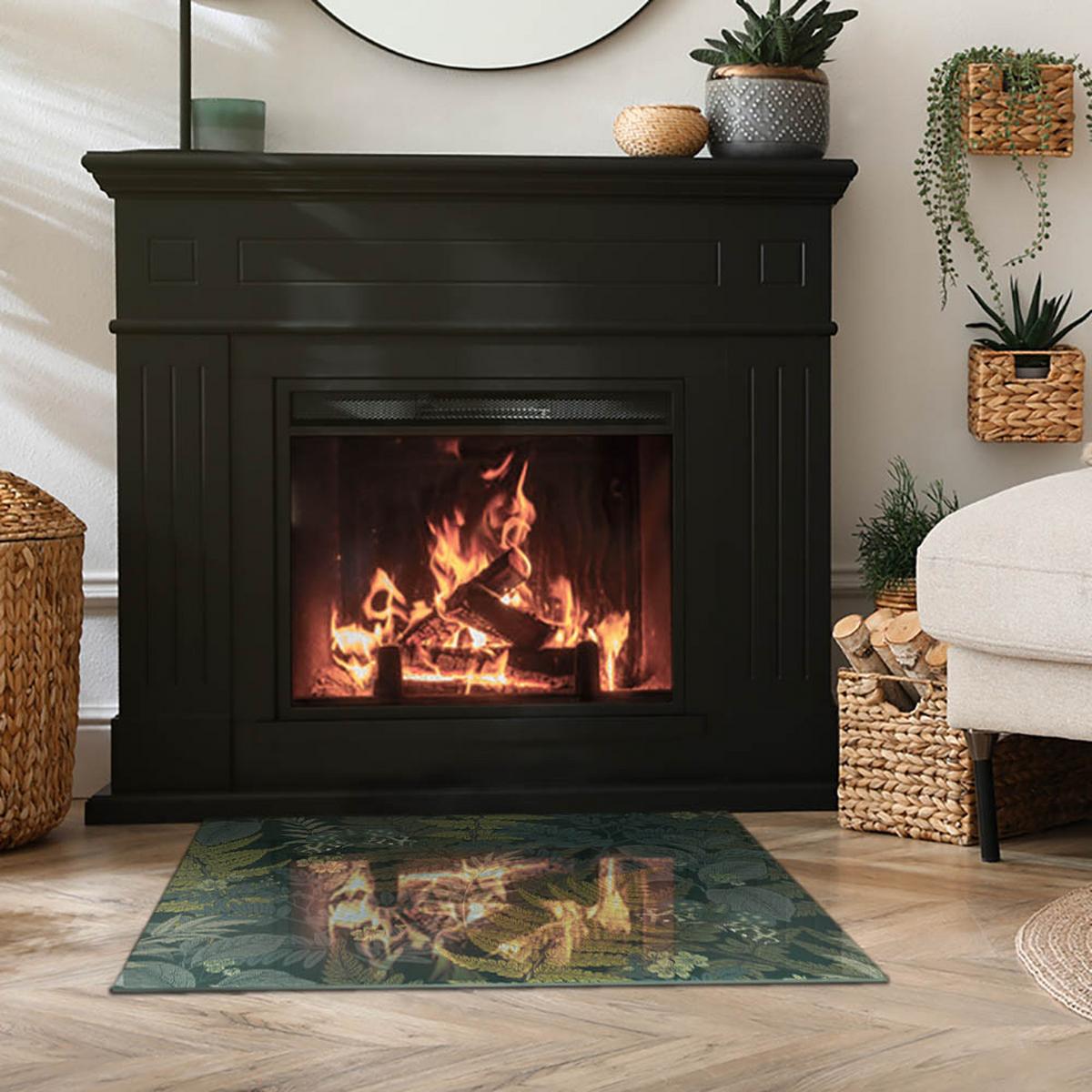 GLASPLATTE für Kamin 80x60 cm - Grün, Glas (80/60/0.4cm) - TULUP