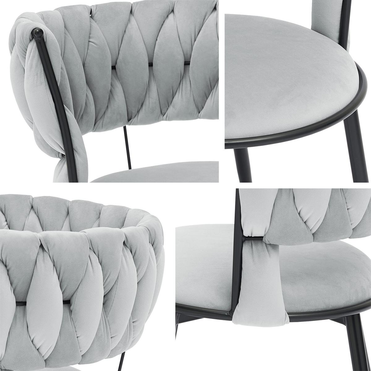 STUHL 2er-Set Muz DC-1141/BK (2 Stück in Samt) - Schwarz, Textil/Metall (57/74/52cm) - MIRJAN24