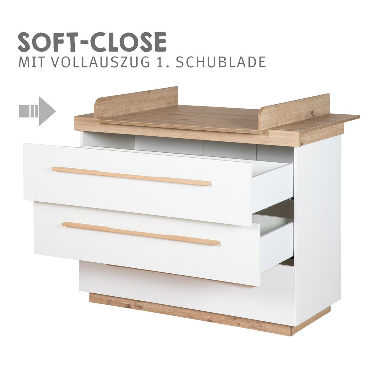 WICKELKOMMODE Lumo - Weiß, Holz (121/103/78cm) - Roba
