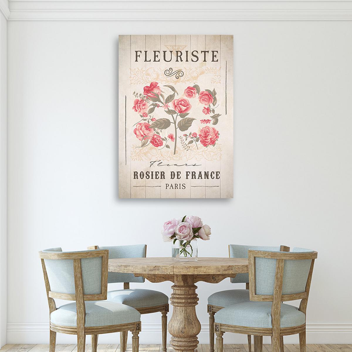 WANDBILD vintage blumen - Pink, Textil (40/60cm) - Feeby