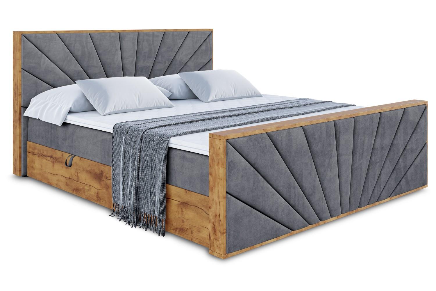 BOXBETT mit Matratze H3 und Lattenrost - LOLLI6-Z - 180x200 - Dunkelgrau Casablanca - Dunkelgrau, Holzwerkstoff (180/200cm) - ALTDECOR