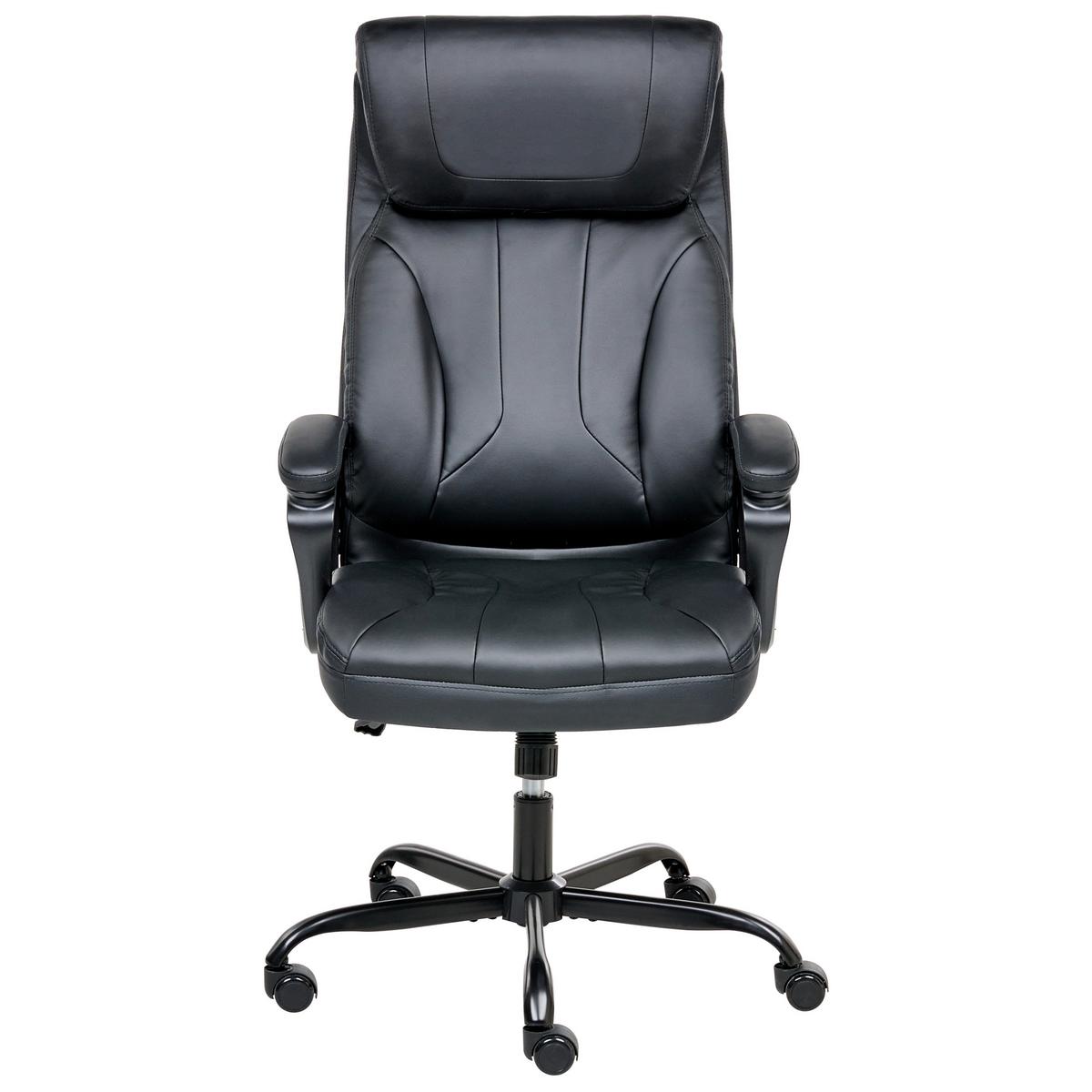 CHEFSESSEL Kunstleder Schwarz Proud - Schwarz, Kunststoff (66/115/66cm) - Beliani