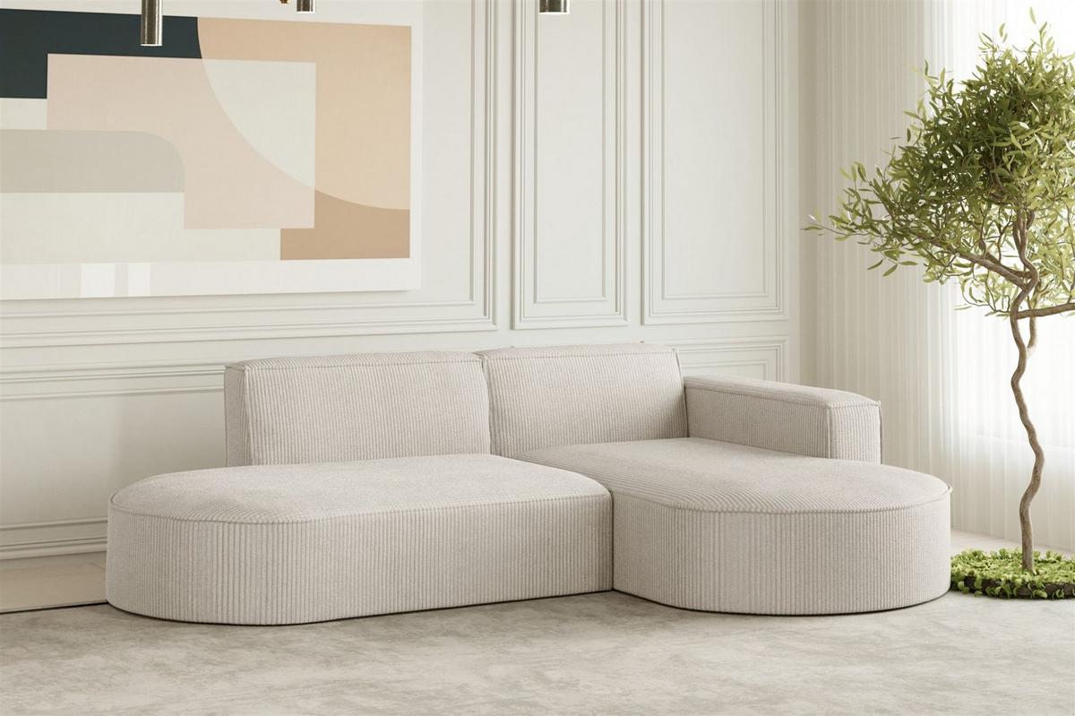 SOFASET Palma In Scala - Beige, Holzwerkstoff/Textil (236/78/165cm) - Fun Möbel