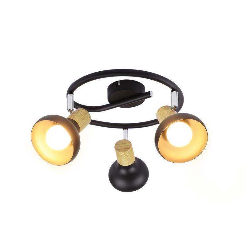 DECKENSTRAHLER Levalley 3-flammig 25/25/15.5cm - Schwarz, Metall (25/25/15.5cm) - Nettlife