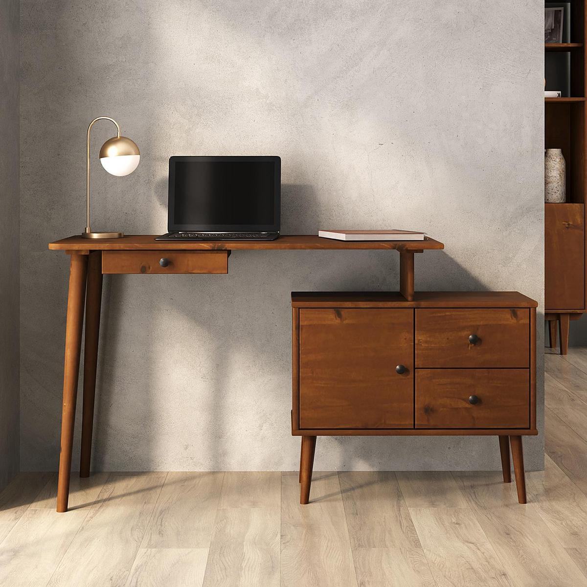 SCHREIBTISCH ANGOLO Kastanie - Kastanienfarben, Holz (54/155/75cm) - IDIMEX