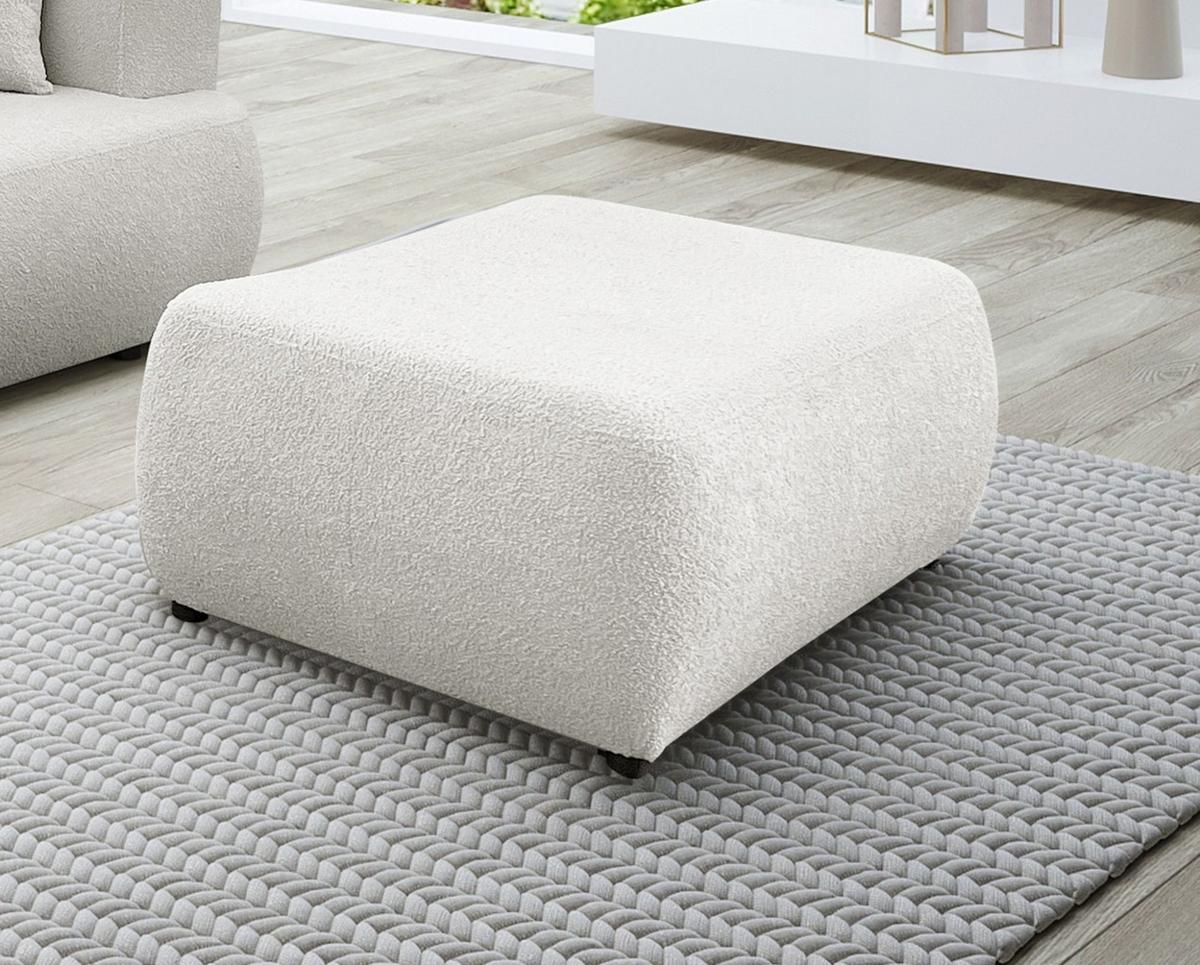 POLSTERHOCKER Anike In Now Or Never - Creme, Holzwerkstoff/Textil (98/42/66cm) - Fun Möbel