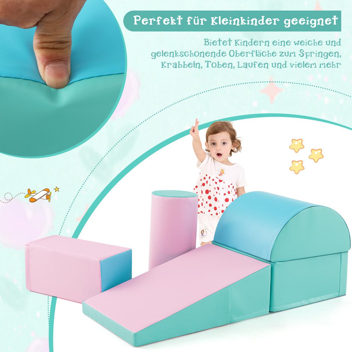 SOFTBAUSTEINE Grün (5-teilig) - Grün, Leder (40/20/40cm) - COSTWAY