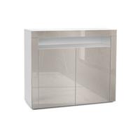KOMMODE Valencia Sandgrau Hochglanz / Sandgrau Hochglanz - Sandfarben, Holzwerkstoff (108/92/40cm) - Vladon