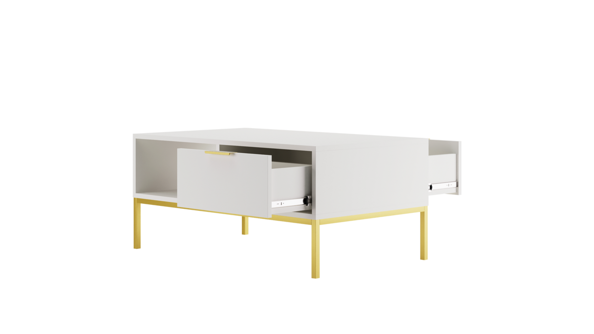 COUCHTISCH Austin 60/45/100 - Goldfarben/Weiß, Holzwerkstoff (100/60/45cm) - RAUMHIRSCH FURNITURE