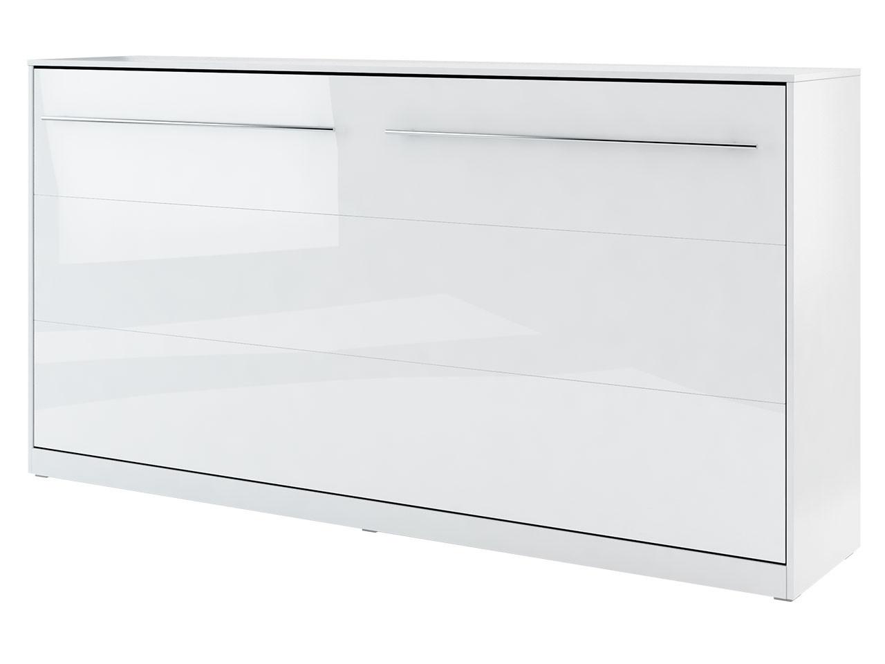 SCHRANKBETT Concept Pro II Horizontal - Weiß Hochglanz, Holzwerkstoff (90/200cm) - MIRJAN24