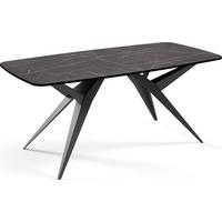 ESSTISCH Trax ausziehbar rechteckig oval, Marmor Schwarz 180-260/90/76 - Anthrazit/Schwarz, Holzwerkstoff/Metall (180/90/76cm) - WFL GROUP