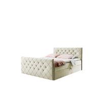 BOXBETT Eivor In Magic Velvet - Creme, Holzwerkstoff/Textil (120/200cm) - Fun Möbel