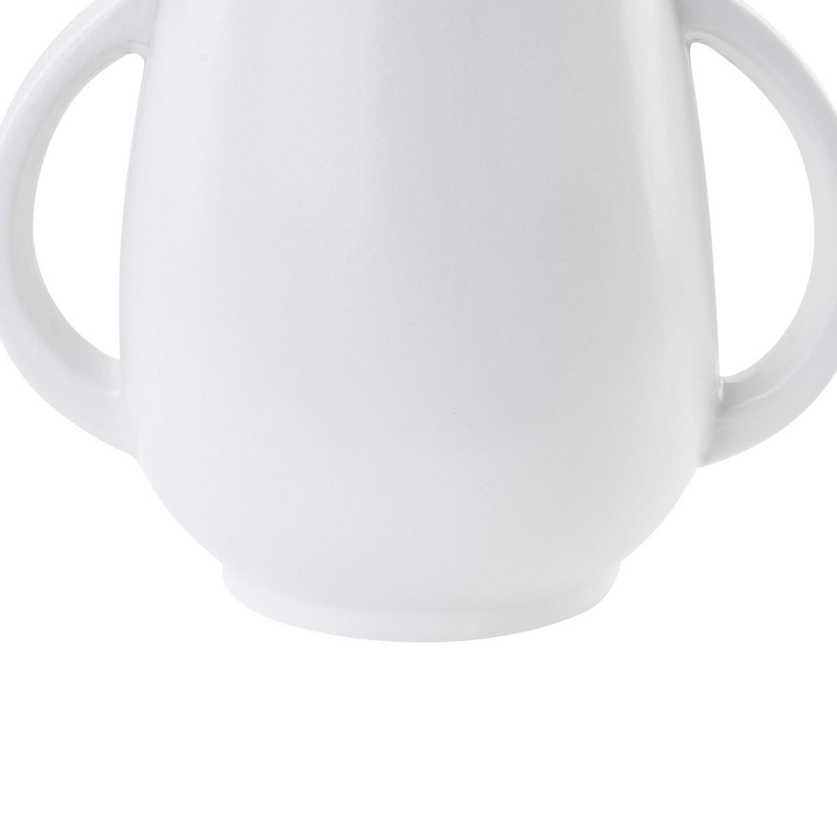 BLUMENVASE Porzellan weiß Koropi - Weiß, Keramik (19cm) - Beliani