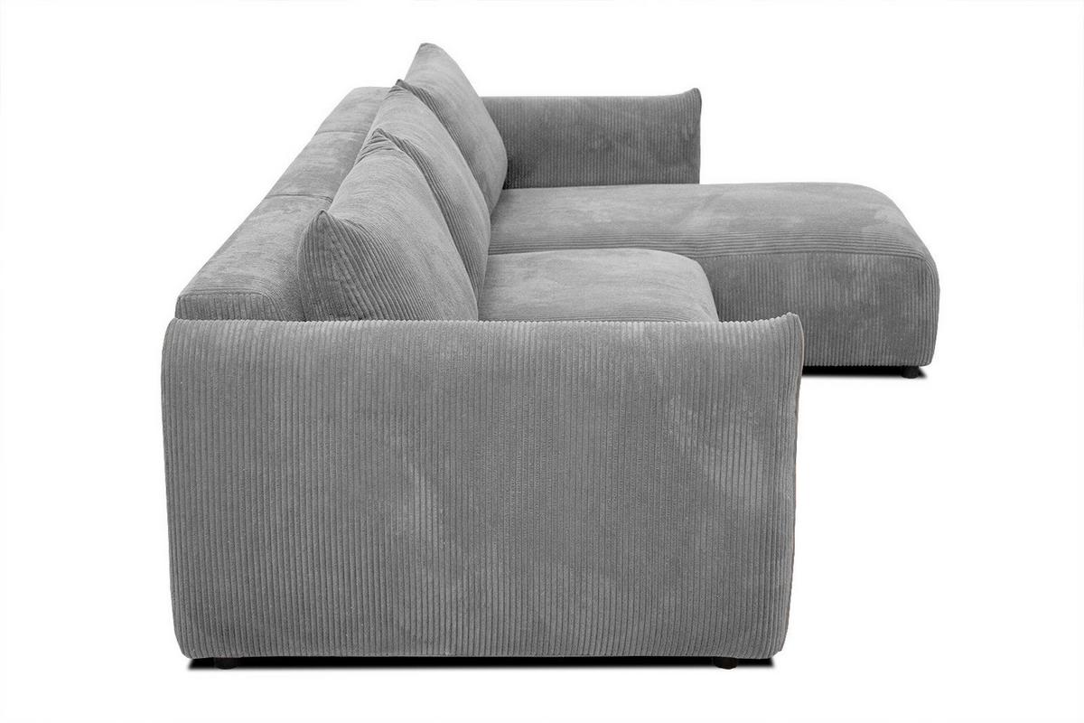 ECKSOFA TAUER 5-Sitzer, hellgrau - Hellgrau/Schwarz, Holzwerkstoff/Kunststoff (294/173cm) - Wozimo