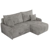 ECKSCHLAFSOFA ARPA L Grau Cord - rechts - Schwarz/Grau, Kunststoff/Textil (150/198cm) - MKS