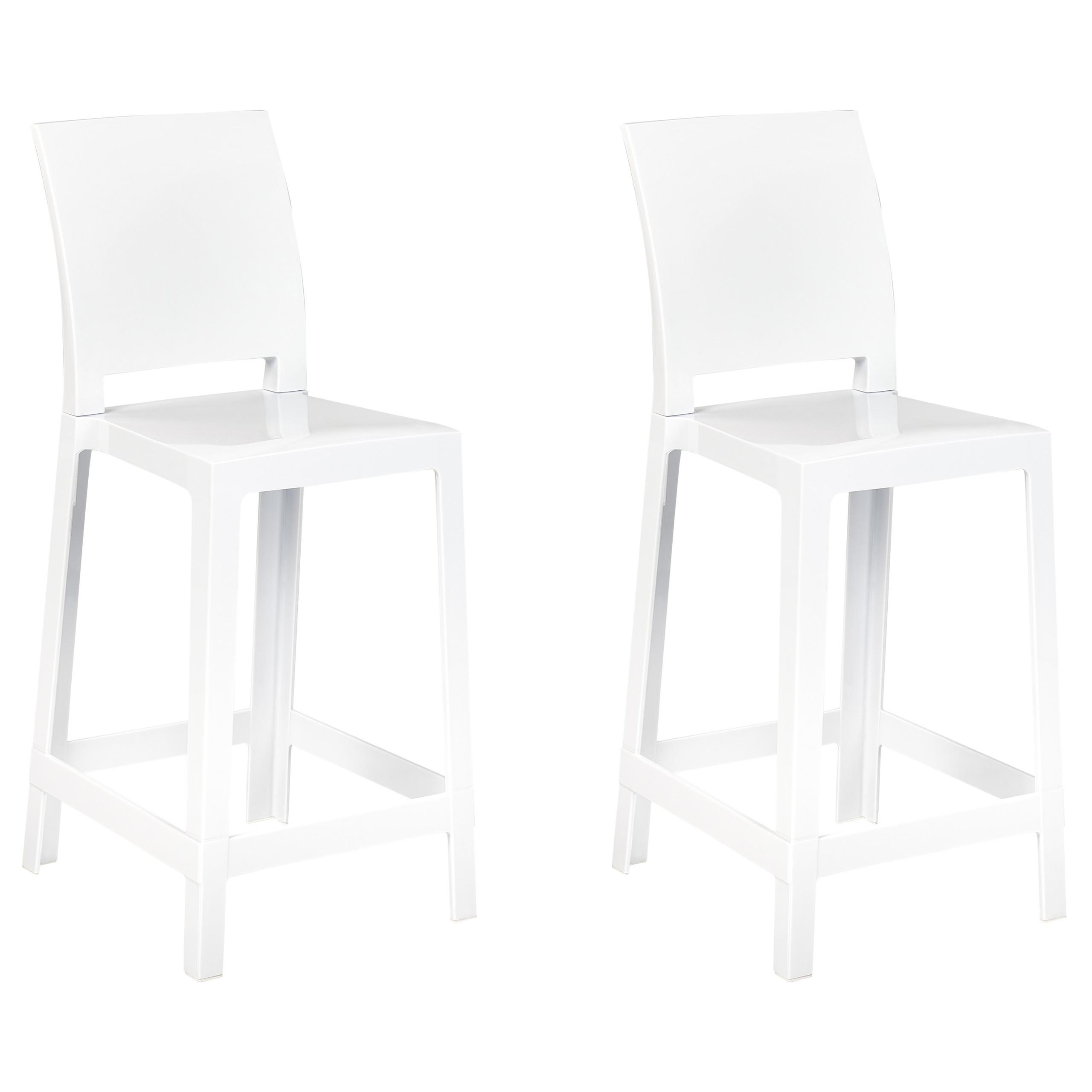BARSTUHL 2er-Set Kunststoff weiß Wellington - Weiß, Kunststoff (41/99/48cm) - Beliani