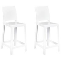 BARSTUHL 2er-Set Kunststoff weiß Wellington - Weiß, Kunststoff (41/99/48cm) - Beliani