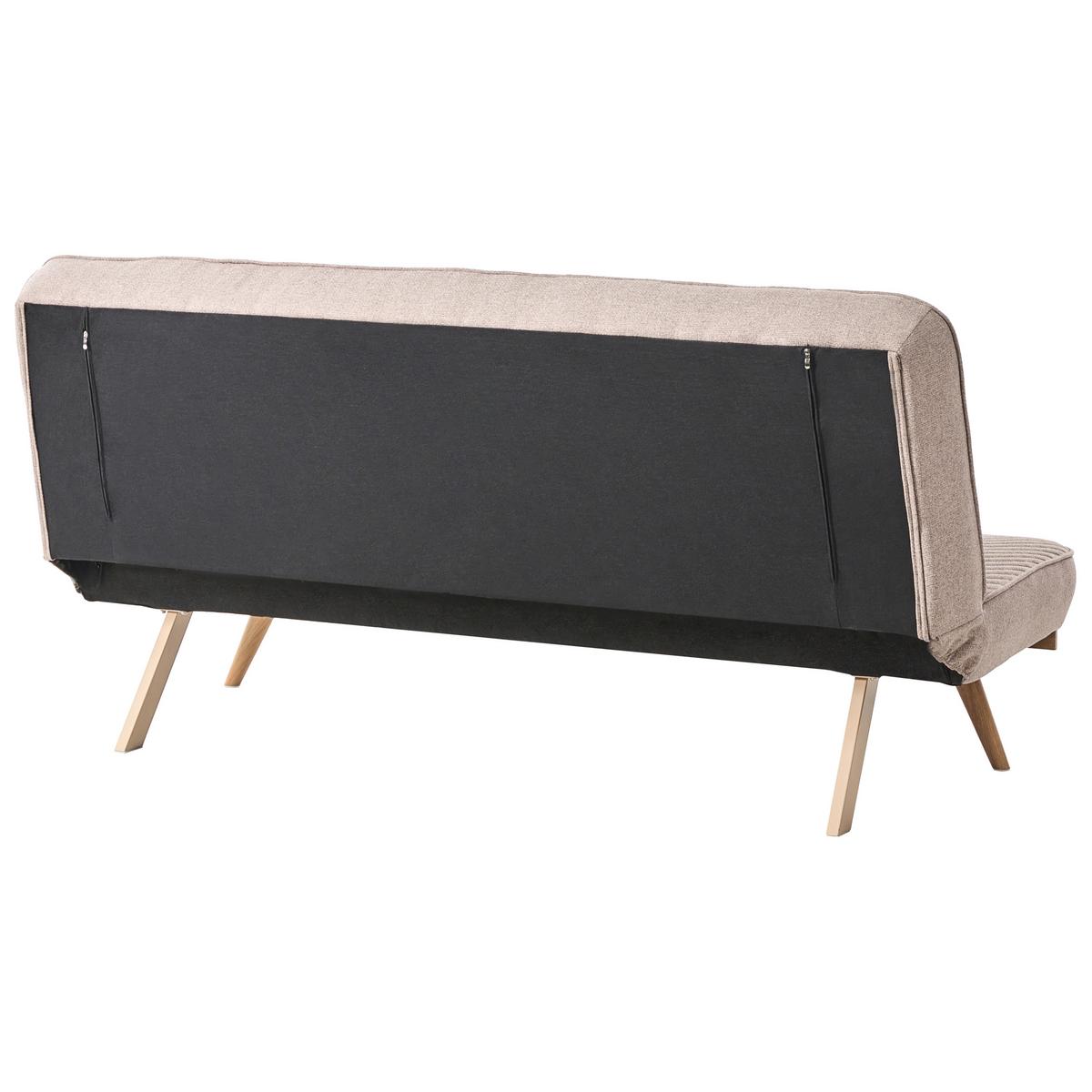 SCHLAFSOFA 2-Sitzer Stoff Hellbraun Kalfafel - Hellbraun/Braun, Textil (191/84/73cm) - Beliani