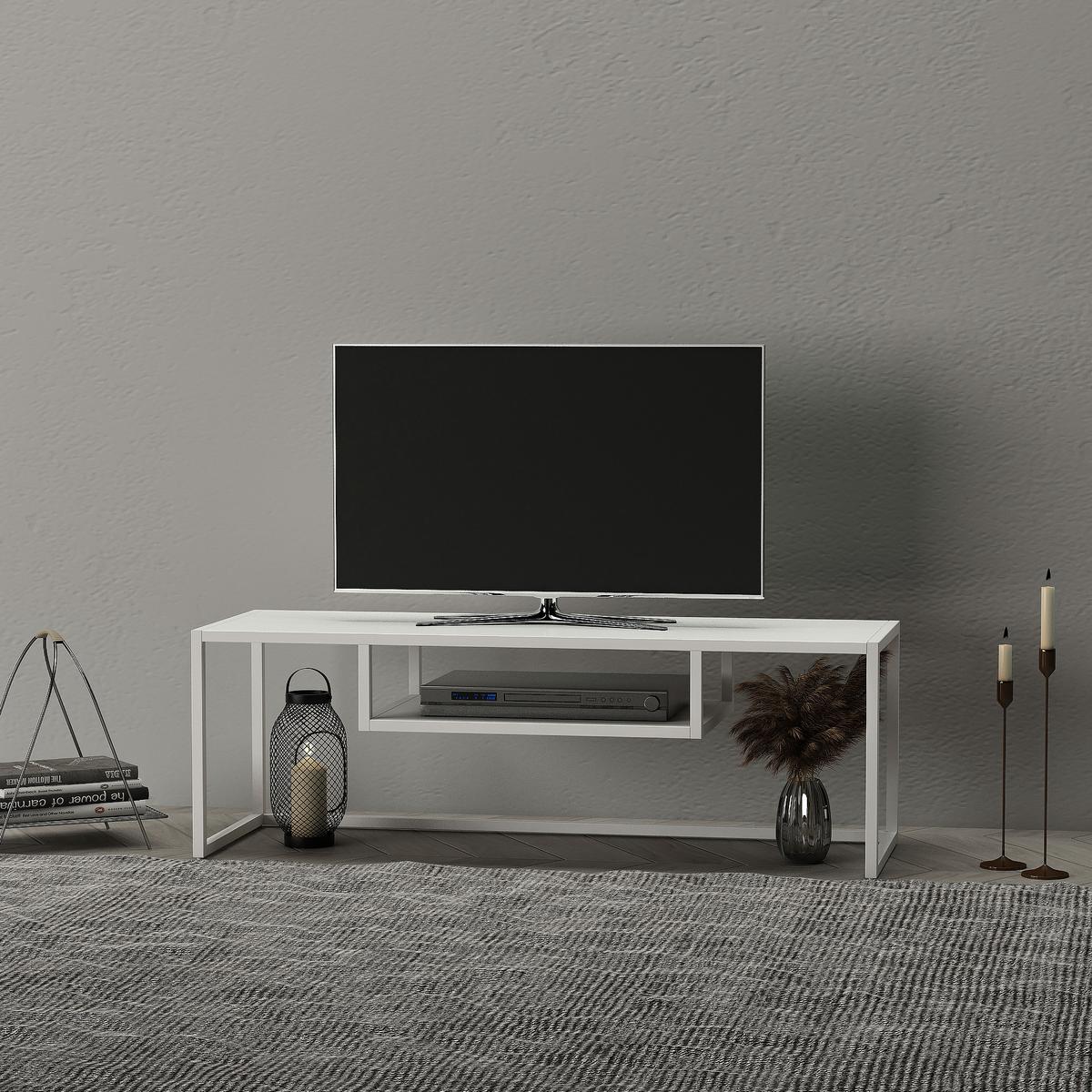 TV-ELEMENT Isokyrö - Weiß, Metall (120/40/40cm) - [en.casa]