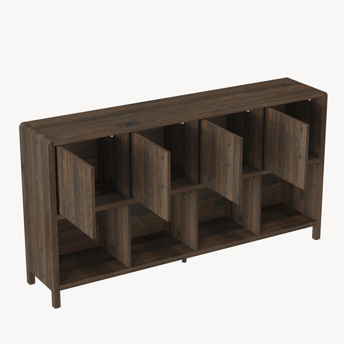 SIDEBOARD Lukkodso - Walnussfarben, Holzwerkstoff (145/76.5/30cm) - [en.casa]