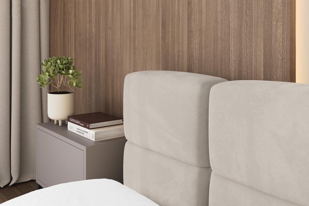 POLSTERBETT mit Bettkasten und Lattenrost, Bett mit Kopfteil, Boxbett ohne Matratze, Doppelbett mit Stauraum - NATA-v1 200x200 Beige - Beige, Holzwerkstoff/Textil (200/200cm) - ALTDECOR