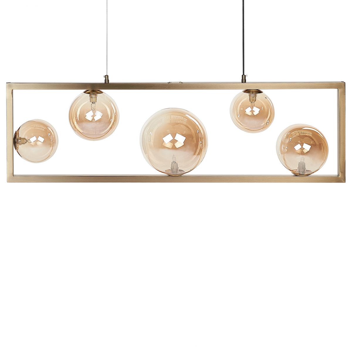 HÄNGELEUCHTE Geehi 20/100/133 cm - Messingfarben, Metall (20/100/133cm) - Beliani