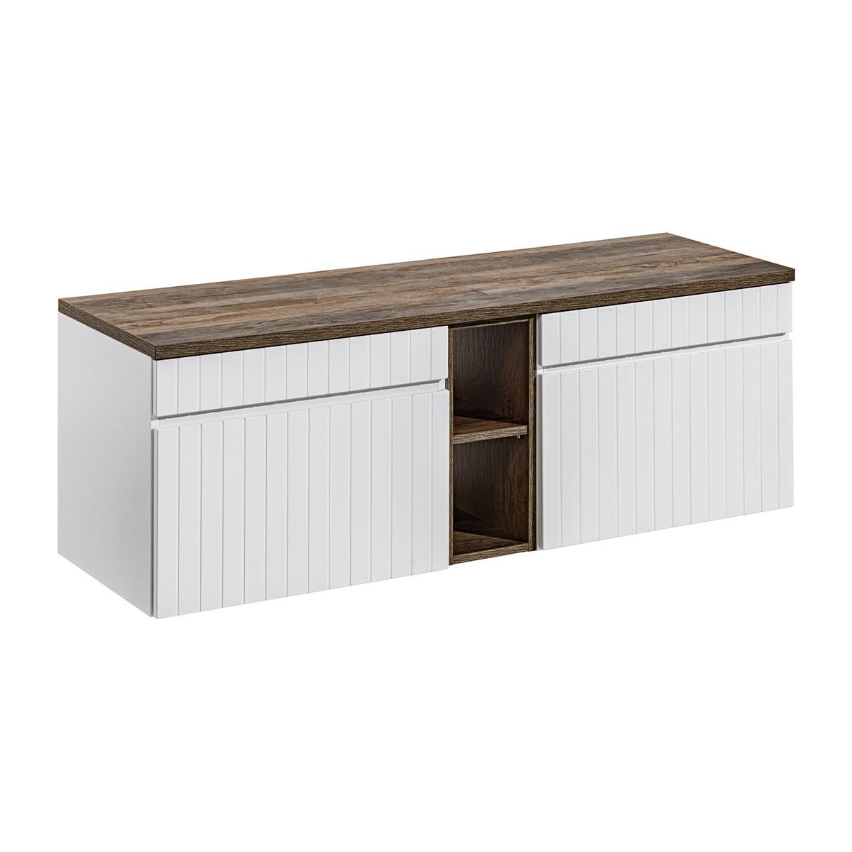 WASCHTISCHUNTERSCHRANK 140cm Zelie Weiß - Weiß, Holzwerkstoff (140/48/46cm) - Petits-meubles